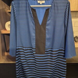 Airfield Blue and Black Striped Dress